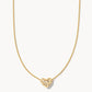 Kendra Scott Holland Heart Short Pendant Necklace / Gold White Crystal