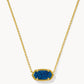 Kendra Scott Elisa Short Pendant Necklace / Gold Blue Drusy