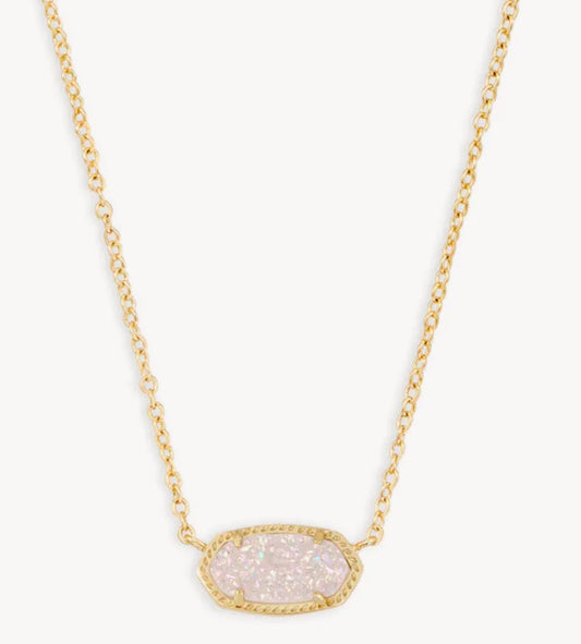 Kendra Scott Elisa Short Pendant Necklace / Gold Iridescent Drusy