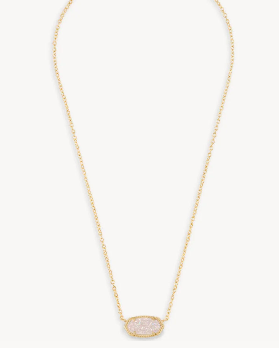 Kendra Scott Elisa Short Pendant Necklace / Gold Iridescent Drusy