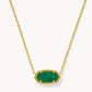 Kendra Scott Elisa Short Pendant Necklace / Gold Emerald Drusy