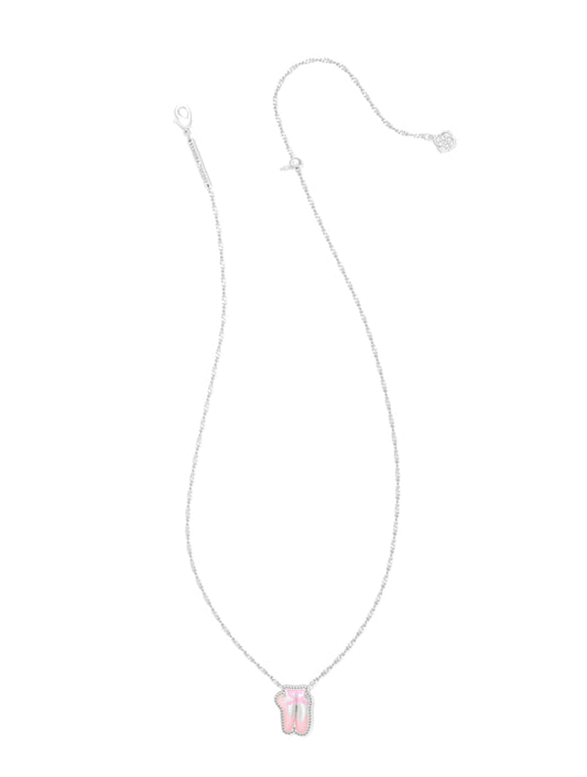 Kendra Scott Ballet Short Pendant Necklace / Silver Blush Mother Of Pearl