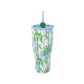Stainless Steel Tumbler with Straw, Swayin in the Breeze