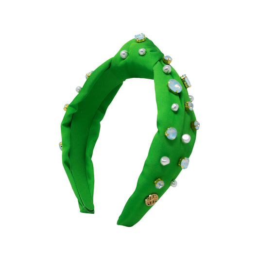Embellished Knotted Headband, Peninsula Green