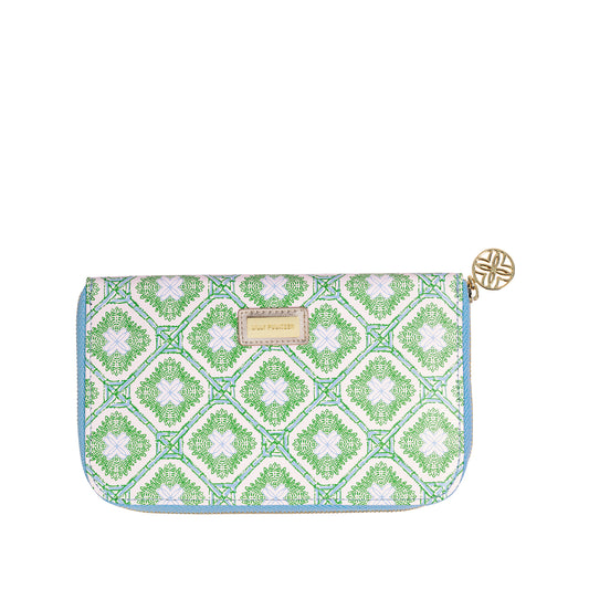 Travel Wallet, Bamboo Logo Trellis