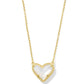 Kendra Scott Ari Heart Gold Short Pendant Necklace / Ivory Mother of Pearl
