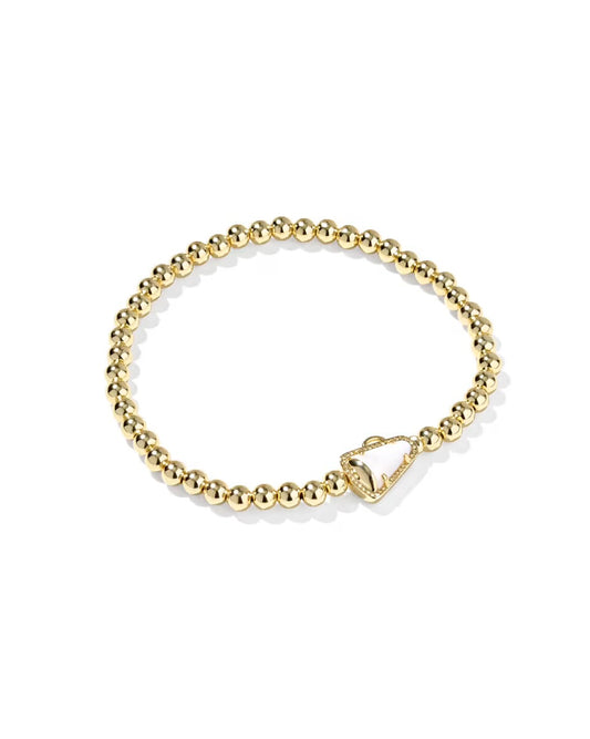 Kendra Scott Cheer Stretch Bracelet / Gold White Mother of Pearl
