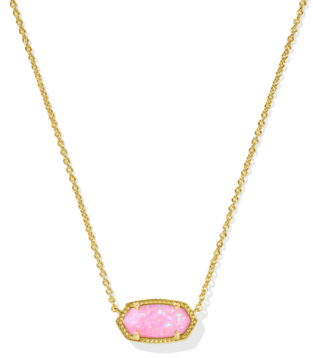 Kendra Scott Elisa Short Pendant Necklace / Gold Carnation Opal