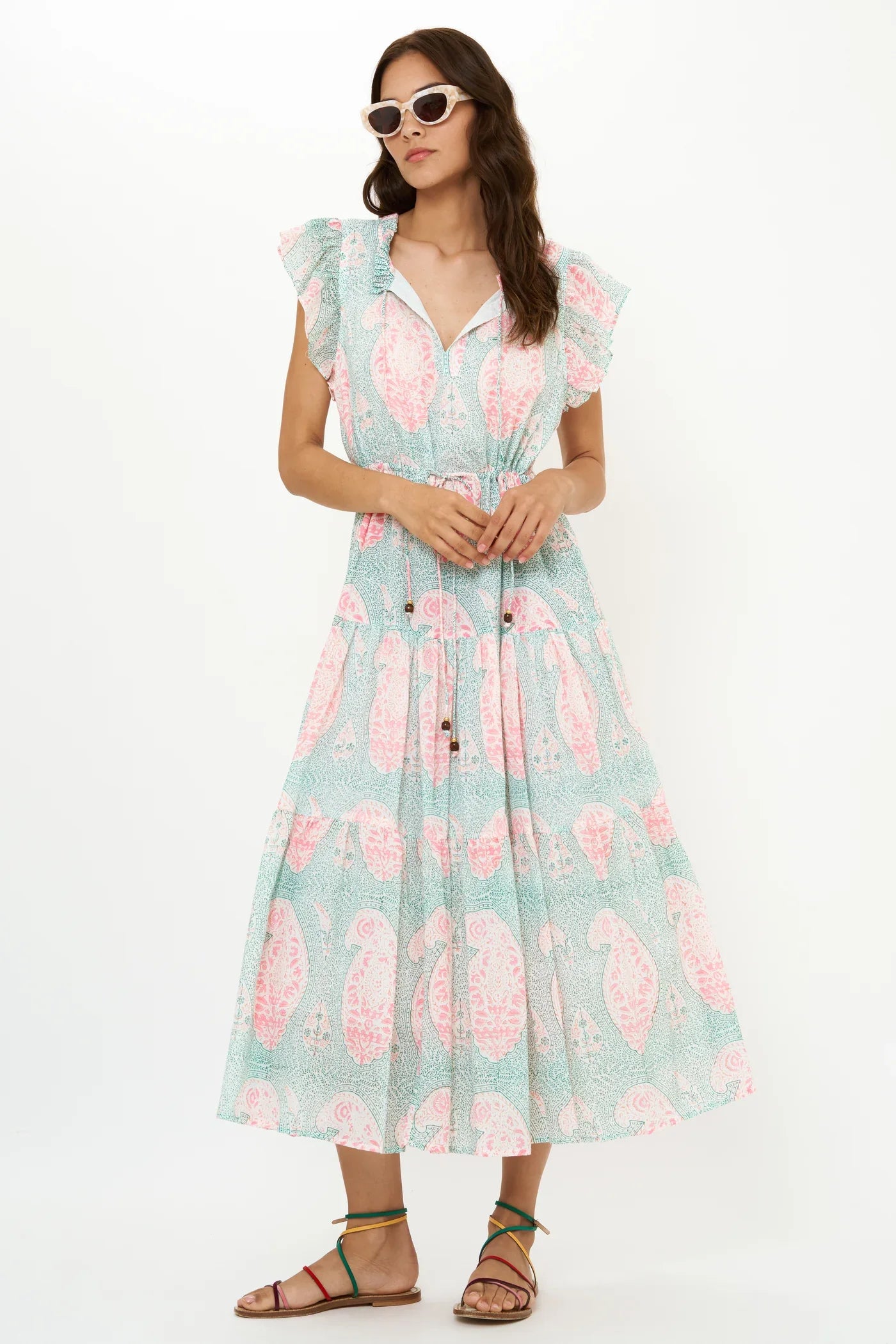 Cinched Flirty Midi | Samode Green