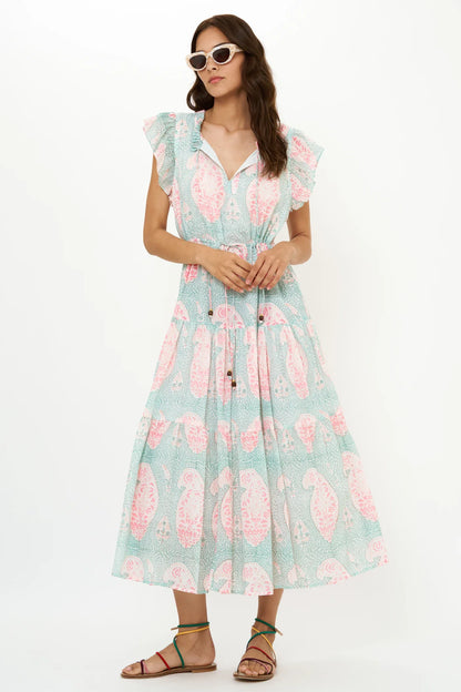 Cinched Flirty Midi | Samode Green