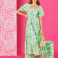 Hadly Short Sleeve Smocked Maxi Dress