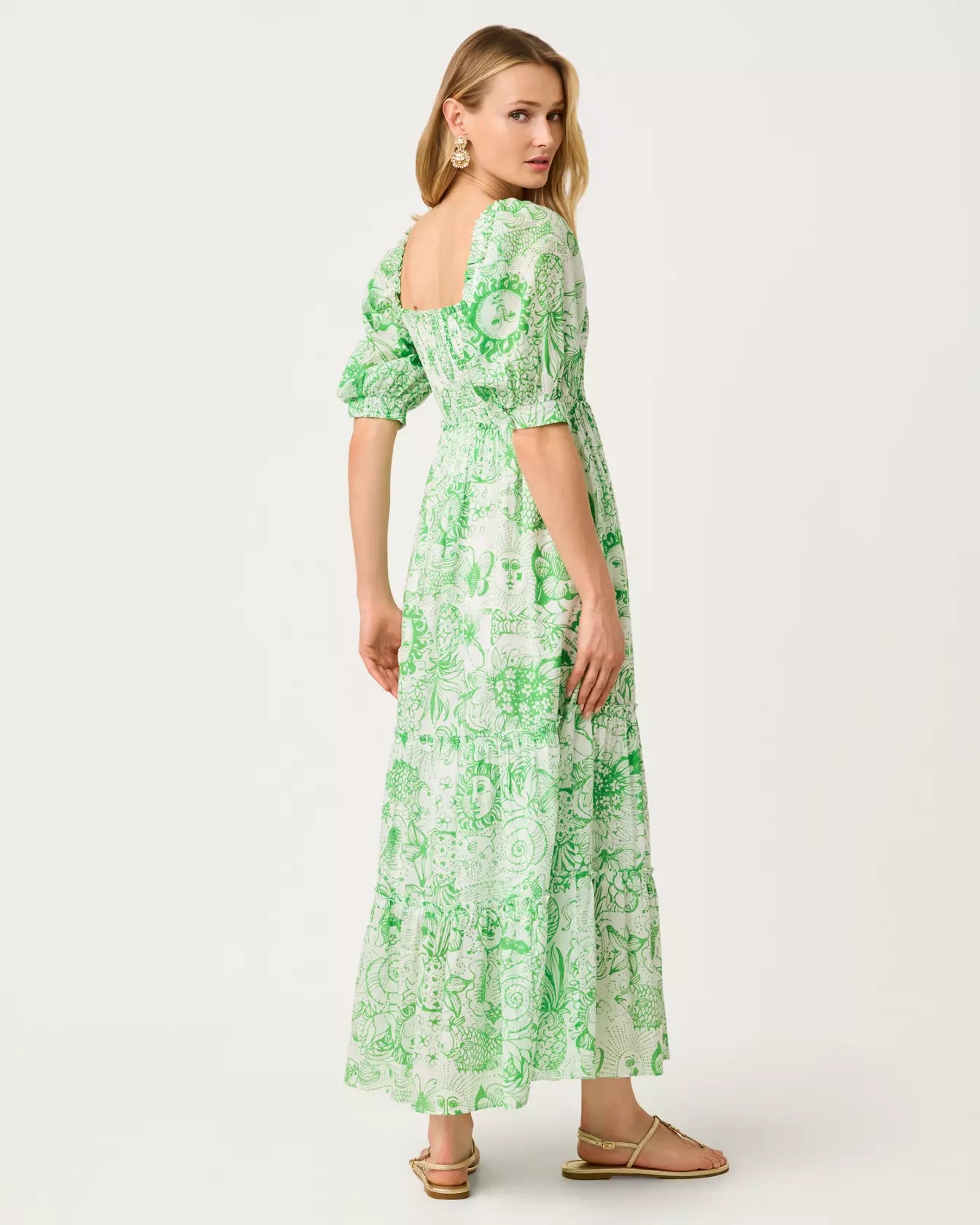 Hadly Short Sleeve Smocked Maxi Dress