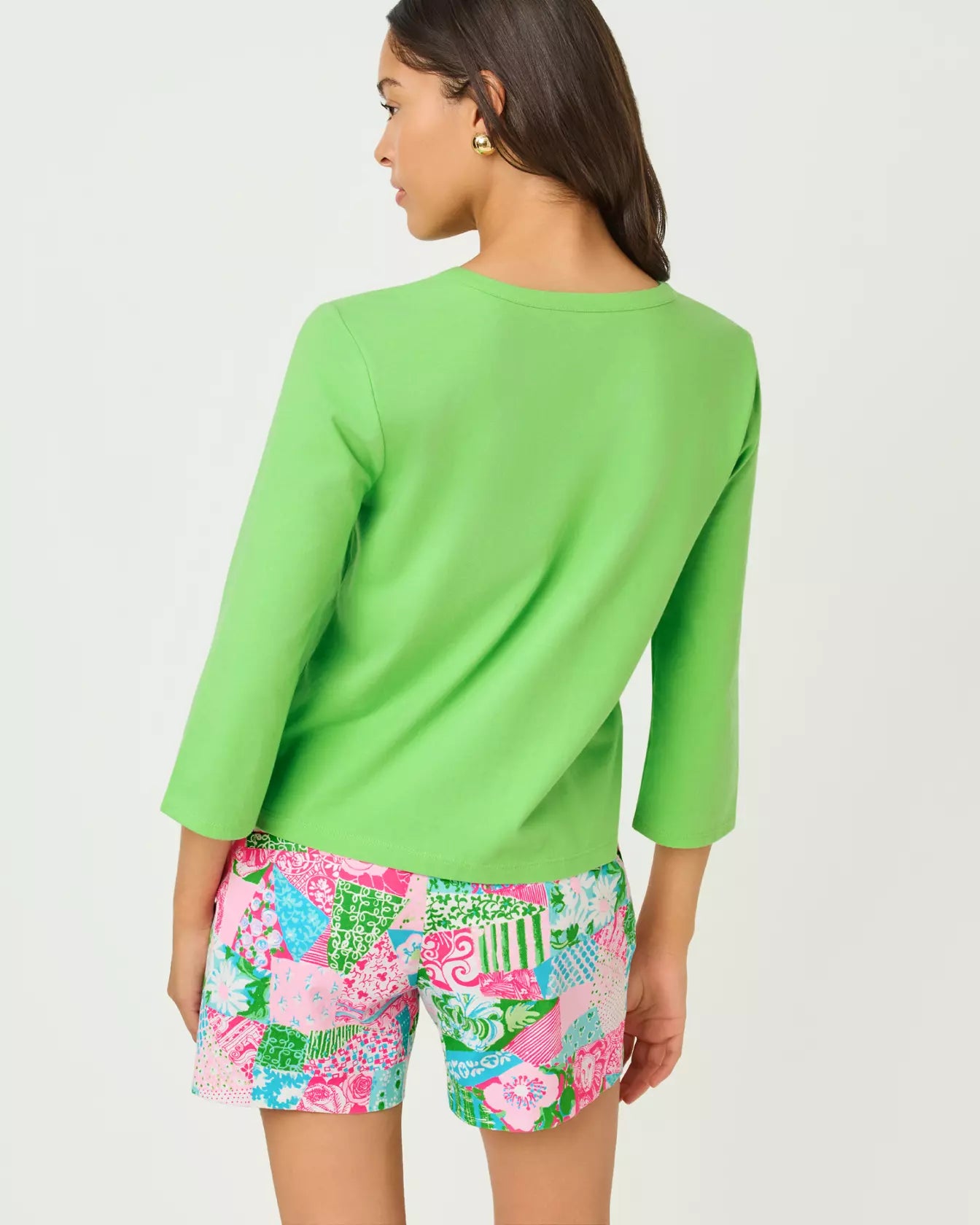 Clairmont 3/4 Sleeved Trimmed Knit Top