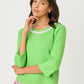 Clairmont 3/4 Sleeved Trimmed Knit Top