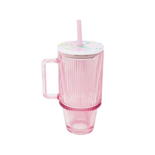Glass Tumbler with Straw | Lilly Garden Home