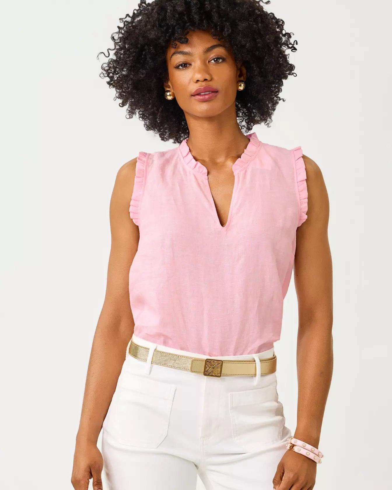 Kavalla Sleeveless Ruffle Top