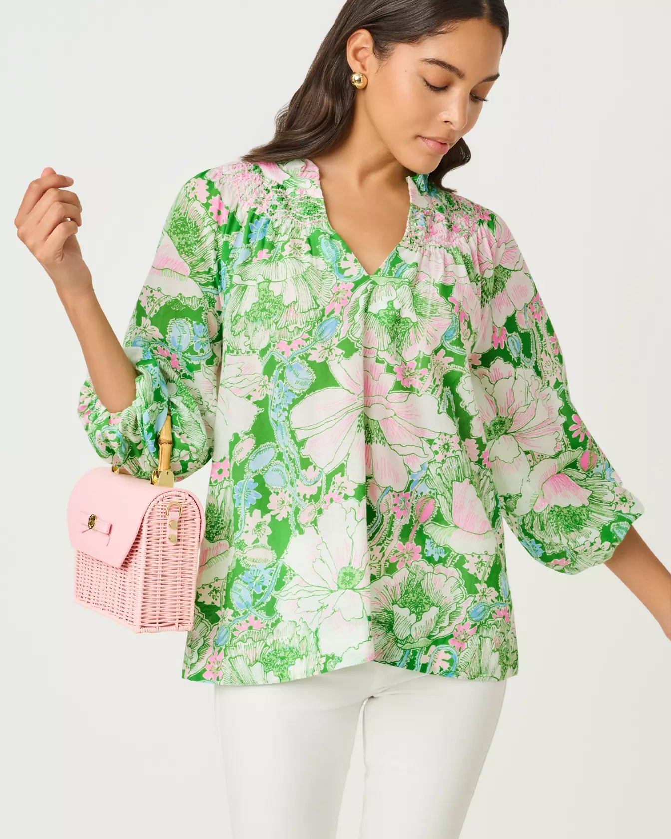 Lourdes 3/4 Sleeve Cotton Top