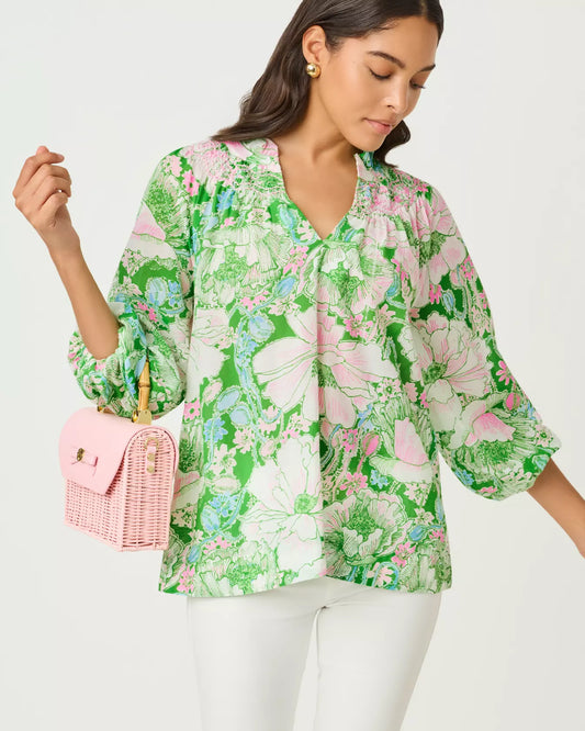 Lourdes 3/4 Sleeve Cotton Top