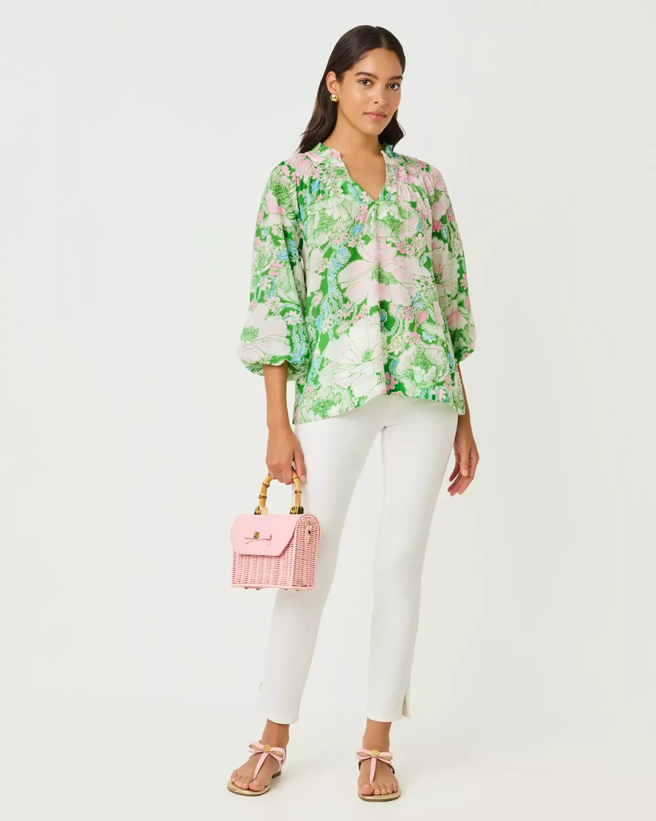 Lourdes 3/4 Sleeve Cotton Top