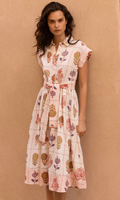 Belted Shirt Dress | Taormina Cream