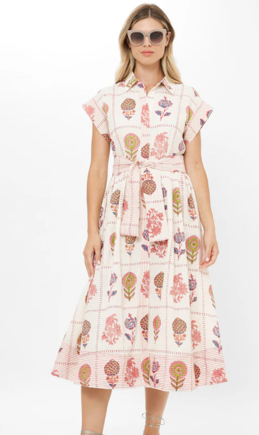 Belted Shirt Dress | Taormina Cream