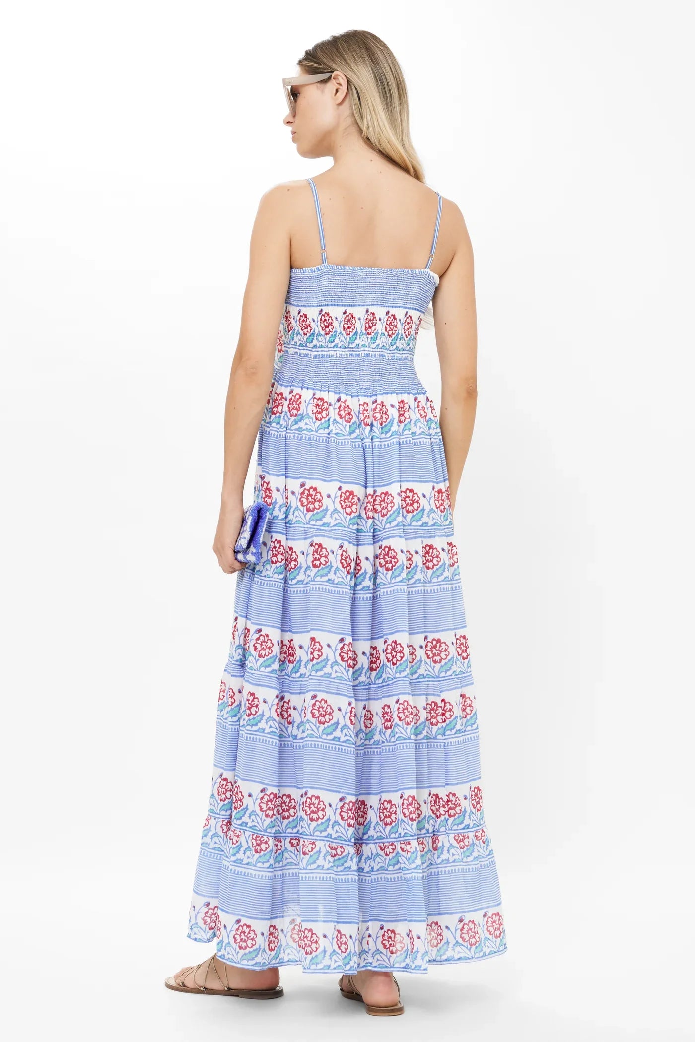 Smocked Back Maxi | Borrego Navy