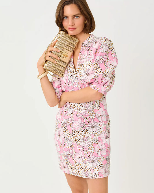 Mialeigh Elbow Sleeve Linen Dress