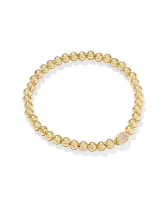 Kendra Scott Mini Elaina Gold Stretch Bracelet / Gold Iridescent Drusy