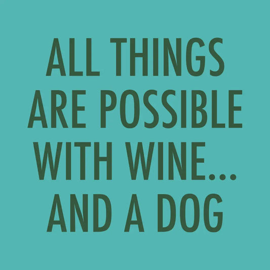 Funny Cocktail Napkins | Wine And A Dog - 20ct