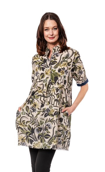 Dizzy Lizzie | Chatham Dress Neutral Tapestry Print