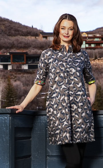 Dizzy Lizzie | Chatham Dress Leopard Camo Print