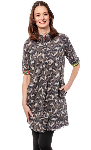 Dizzy Lizzie | Chatham Dress Leopard Camo Print