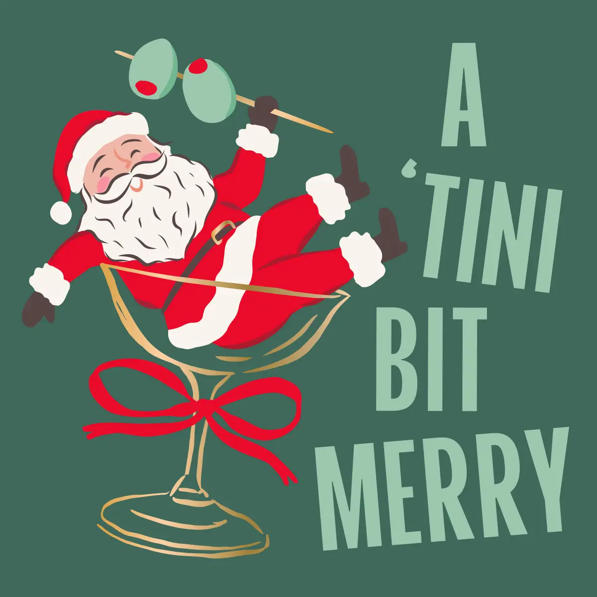 Christmas Funny Cocktail Napkins | A Tini Bit Merry - Foil