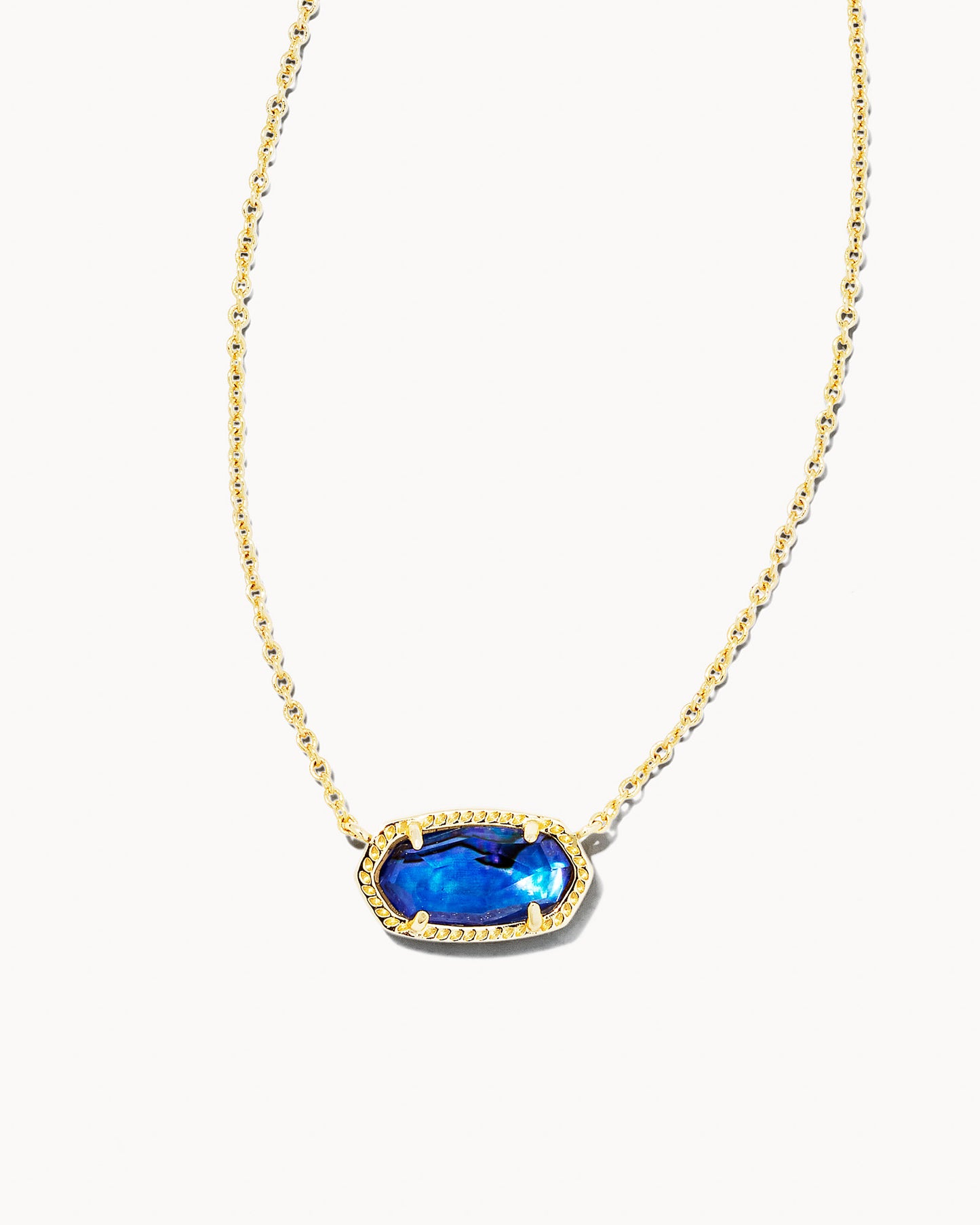 Kendra Scott Elisa Short Pendant Necklace / Gold Navy Abalone