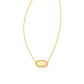 Kendra Scott Elisa Satellite Short Pendant Necklace / Gold Yellow Kyocera Opal