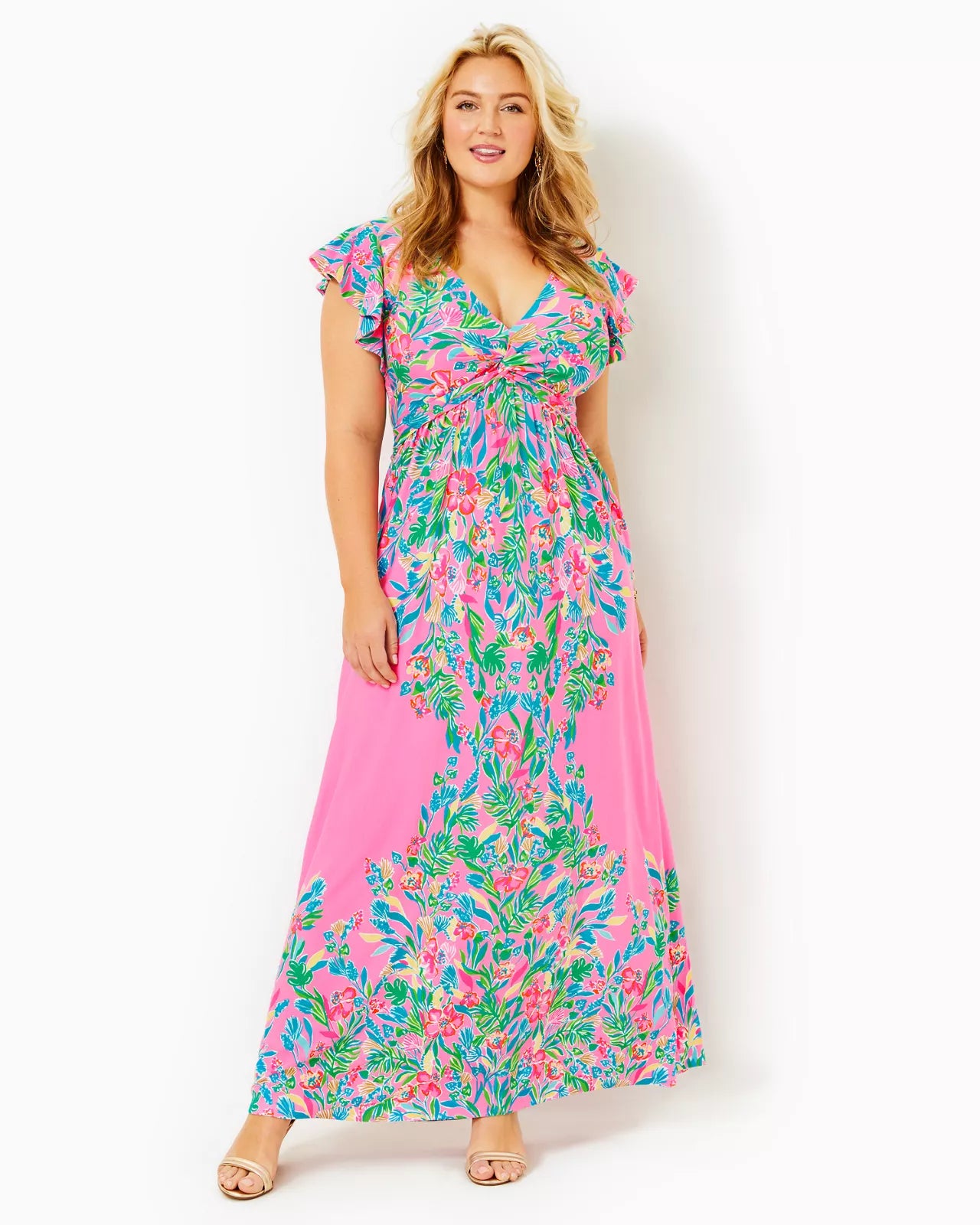 Verona Flutter Sleeve Maxi Dress
