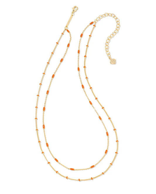 Kendra Scott Dottie Multi Strand Necklace / Gold Orange