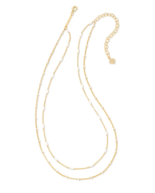 Kendra Scott Dottie Multi Strand Necklace / Gold White
