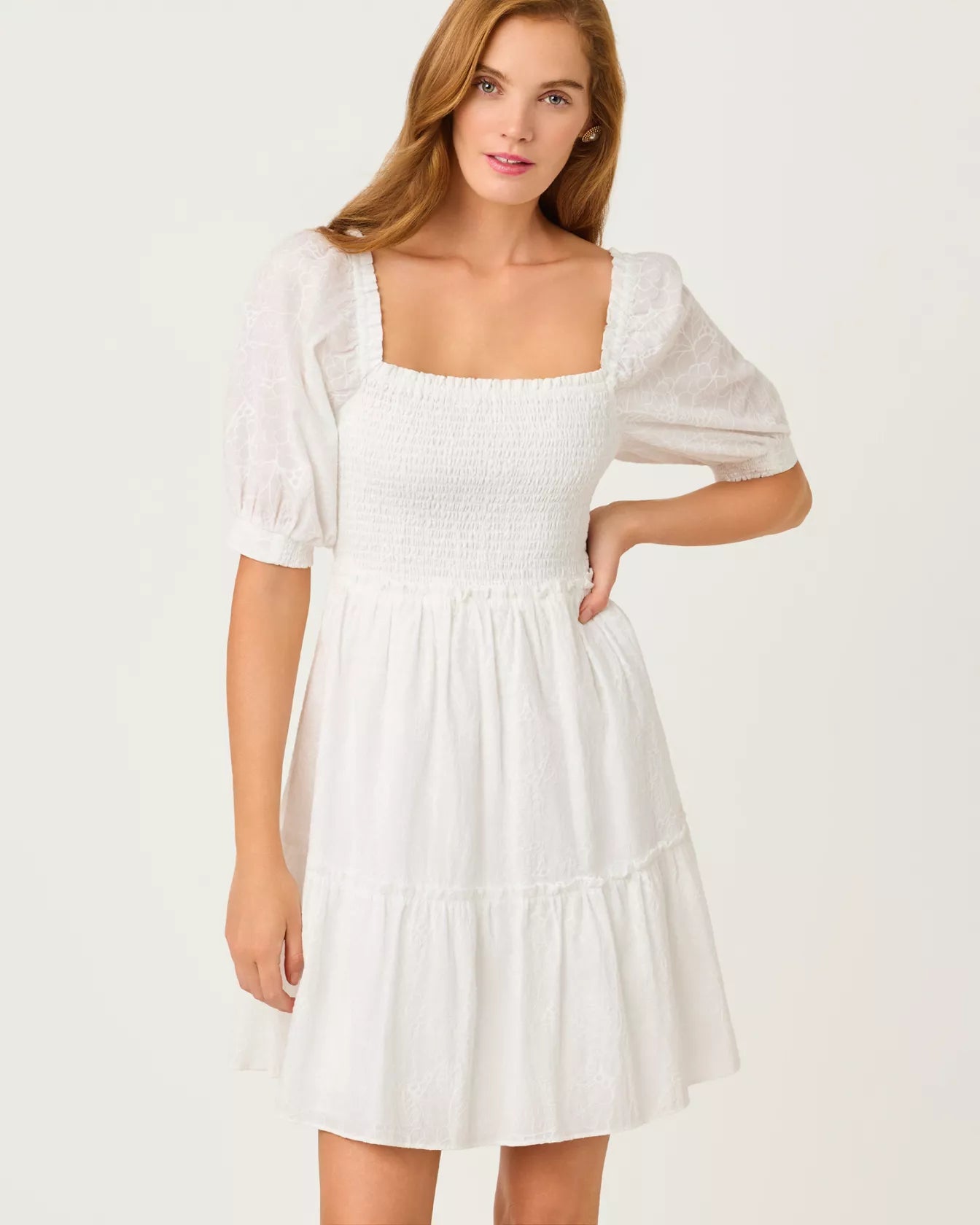 Hadly Short Sleeve Smocked Dress