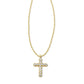 Kendra Scott Cross Crystal Pendant | White Gold Crystal