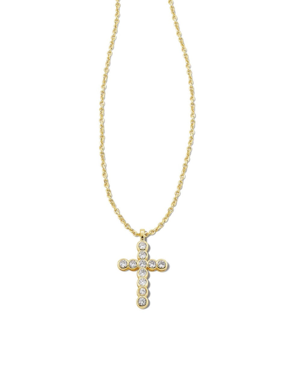 Kendra Scott Cross Crystal Pendant | White Gold Crystal