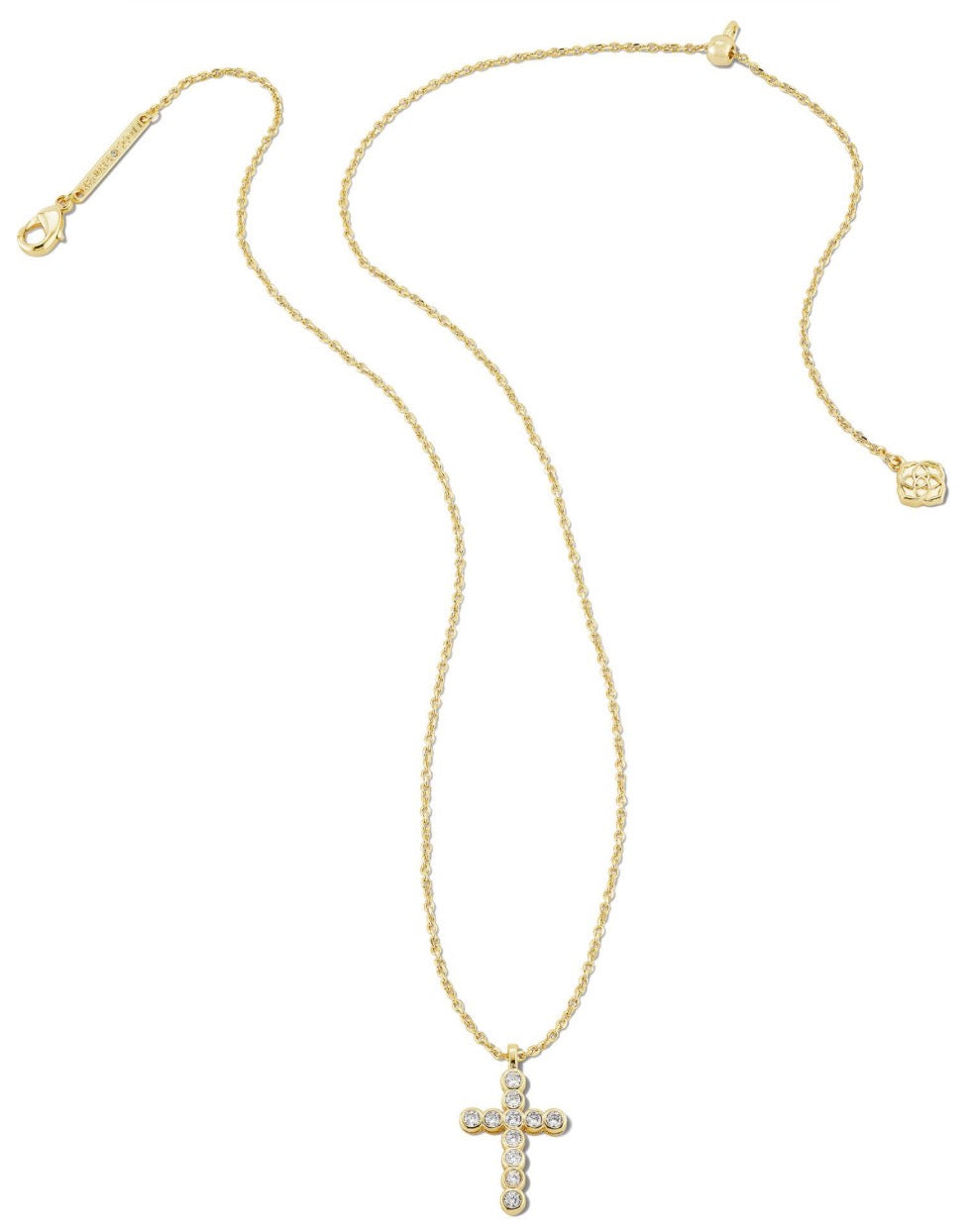 Kendra Scott Cross Crystal Pendant | White Gold Crystal