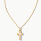 Kendra Scott Cross Pendant Necklace / Gold White Opal