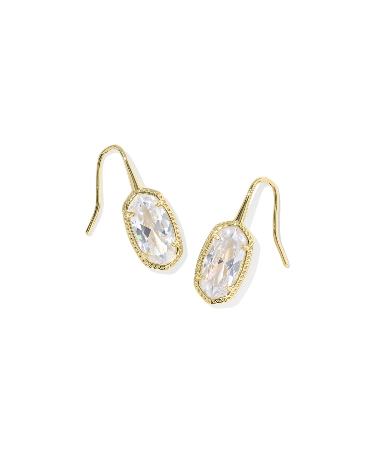 Kendra Scott Lee Luxe Drop Earrings / Gold White CZ
