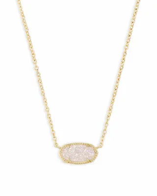 Kendra  Scott Elisa Short Pendant Necklace / Gold Iridescent Drusy