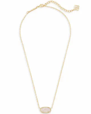 Kendra  Scott Elisa Short Pendant Necklace / Gold Iridescent Drusy