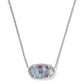Kendra Scott Mini Elisa USA Pendant Silver Necklace /   Red White Blue