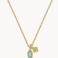 Kendra Scott Mini Elisa Dira Gold Necklace /  Blue Lab Grown Opal