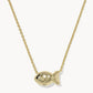 Kendra Scott Parker Fish Gold Short Pendant Necklace / Abalone Shell