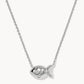 Kendra Scott Parker Fish Silver Short Pendant Necklace / Abalone Shell